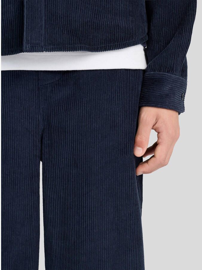 Lyle & Scott corduroy casual broek donkerblauw - Foto 2