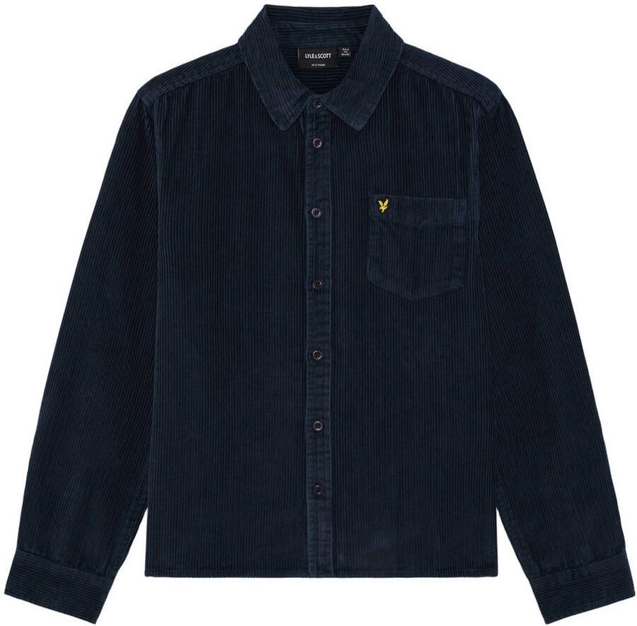 Lyle & Scott corduroy overhemd donkerblauw