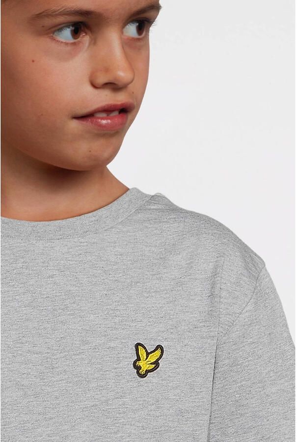 Lyle & Scott gemêleerd T-shirt grijs Jongens Katoen Ronde hals Melée 140 146 - Foto 6