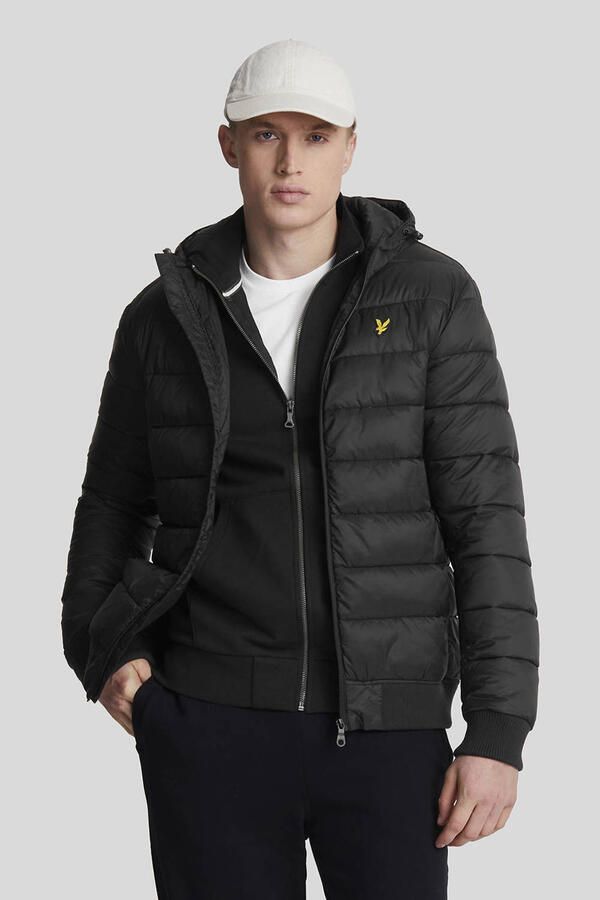 Lyle & Scott Gewatteerde jas met capuchon en logo borduursel Black Heren - Foto 3