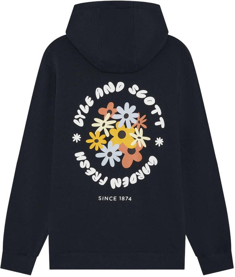 Lyle & Scott hoodie met backprint donkerblauw - Foto 2