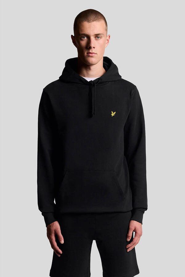 Lyle & Scott Katoenen Pullover Hoodie met Kangaroo Zak Zwart Heren - Foto 6