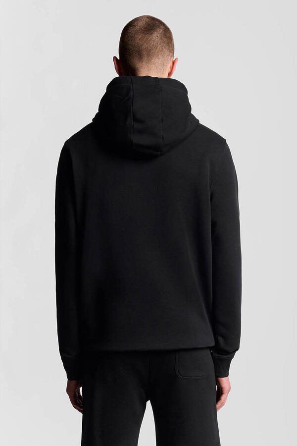 Lyle & Scott Katoenen Pullover Hoodie met Kangaroo Zak Zwart Heren - Foto 8