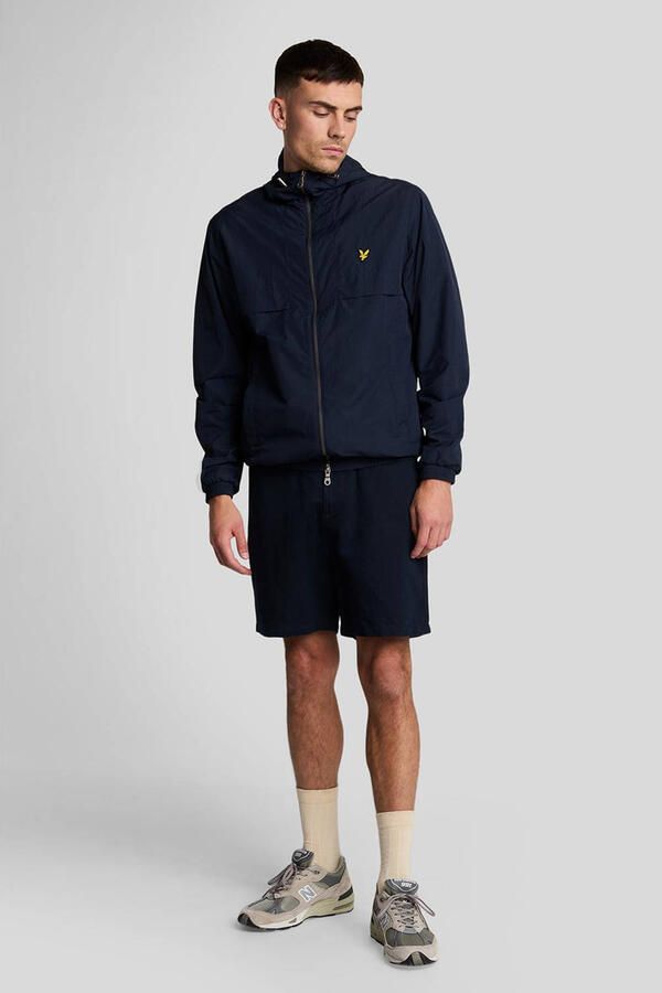 Lyle & Scott linnen regular casual short donkerblauw