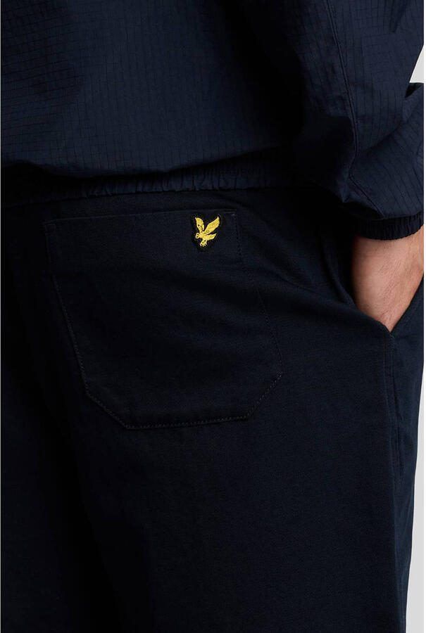 Lyle & Scott linnen regular casual short donkerblauw - Foto 2