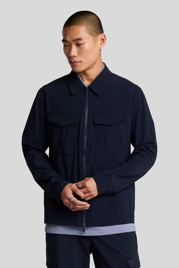 Lyle & Scott LS Geweven Shirts Nylon Zak Overshirt Blue Heren