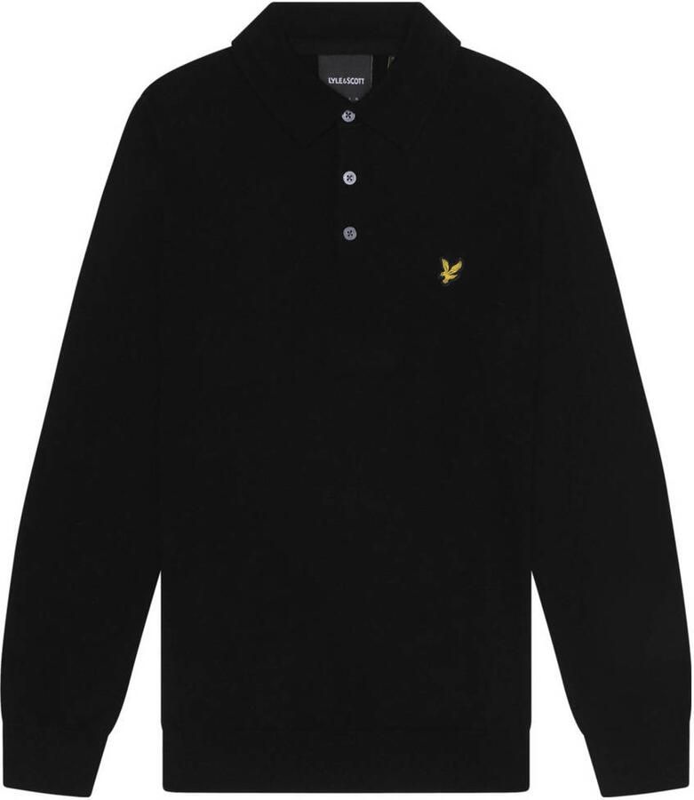 Lyle & Scott Polo Shirt Lange Mouw Lyle & Scott Lange mouwen Merino gebreide poloshirt - Foto 5