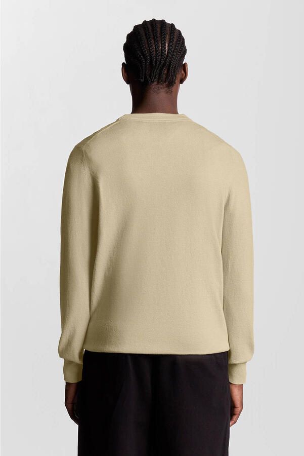 LYLE & SCOTT Heren Truien & Vesten Cotton Merino Crew Neck Jumper Zand - Foto 6