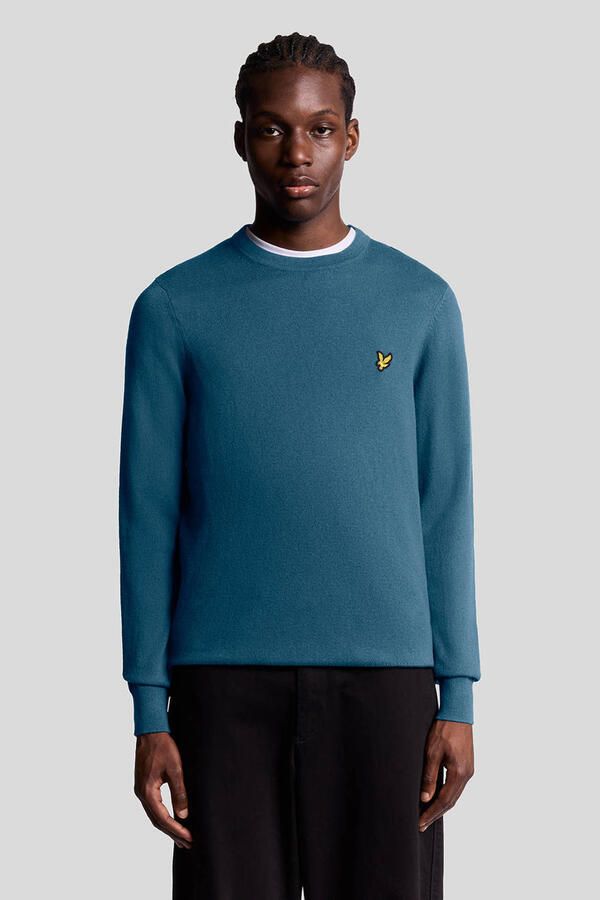LYLE & SCOTT Heren Truien & Vesten Cotton Merino Crew Neck Jumper Blauw - Foto 6