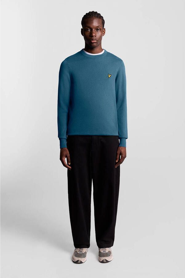 LYLE & SCOTT Heren Truien & Vesten Cotton Merino Crew Neck Jumper Blauw - Foto 5