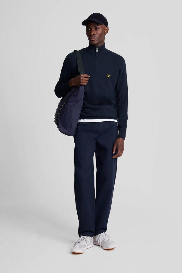 Lyle & Scott Trui Lyle & Scott KN2112VC CTTN MERINO QRTR ZIP JUMP-Z271 DARK NAVY