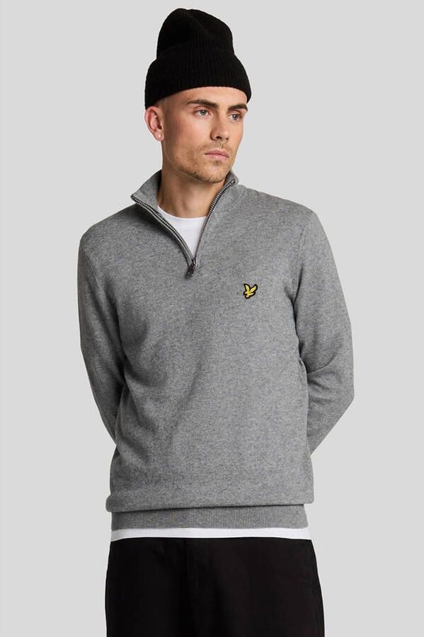 Lyle And Scott Sweater Lyle Scott Half Zip Pullover Merinowol Grijs - Foto 2