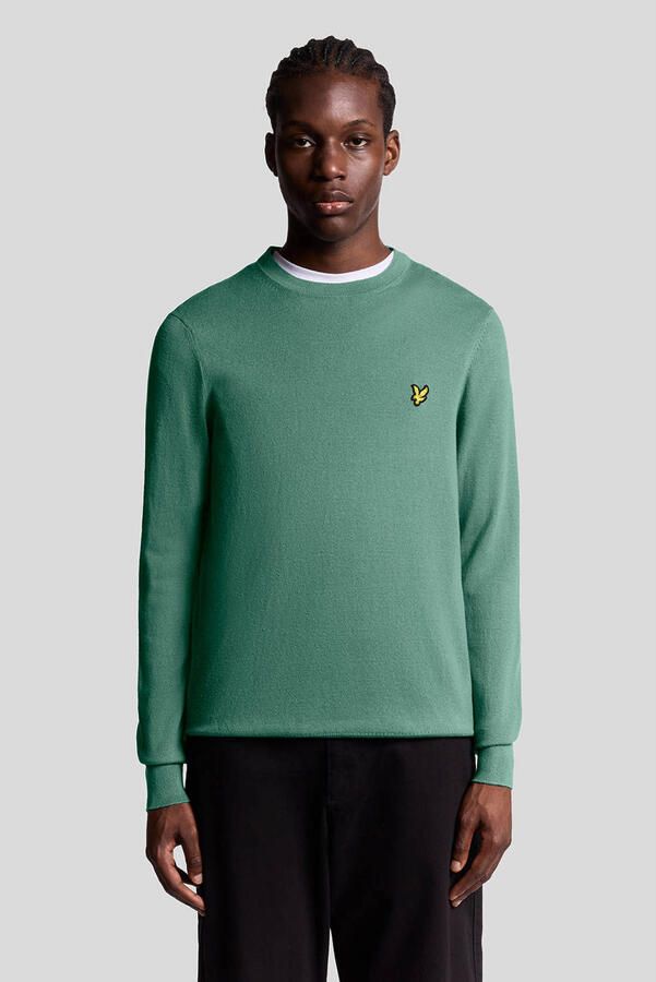 LYLE & SCOTT Heren Truien & Vesten Cotton Merino Crew Neck Jumper Groen - Foto 7