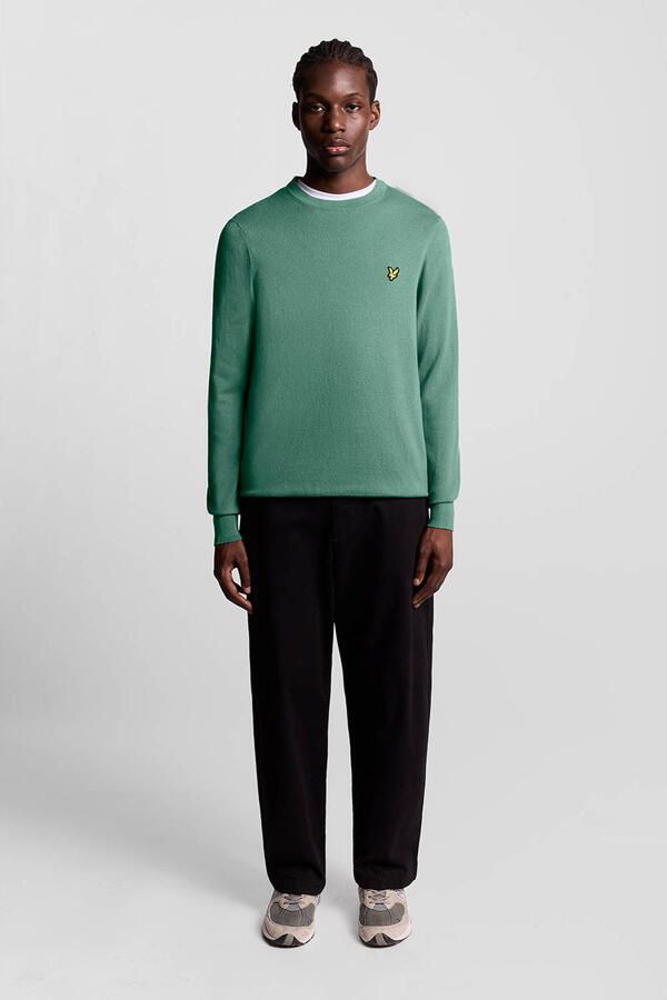LYLE & SCOTT Heren Truien & Vesten Cotton Merino Crew Neck Jumper Groen - Foto 6