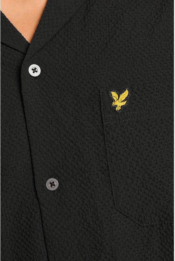 Lyle & Scott regular casual overhemd met textuur zwart - Foto 2