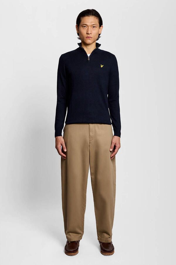 Lyle & Scott Trui Lyle & Scott KN2112VC CTTN MERINO QRTR ZIP JUMP-Z271 DARK NAVY - Foto 2