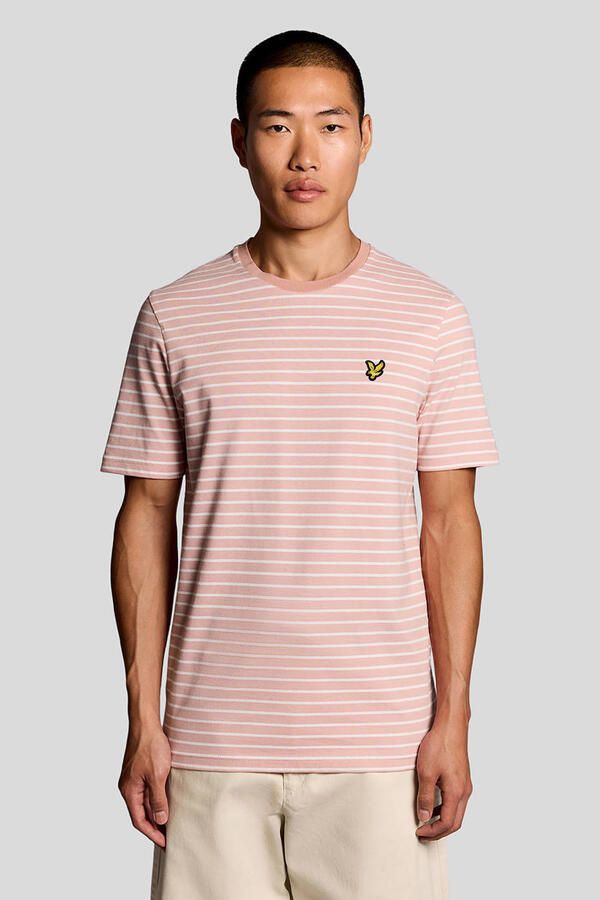 Lyle & Scott regular gestreepte T-shirt roze