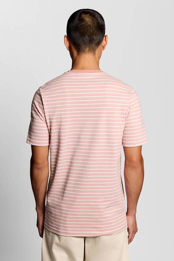 Lyle & Scott regular gestreepte T-shirt roze - Foto 3