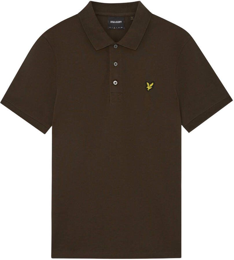 Lyle & Scott regular polo donkerbruin