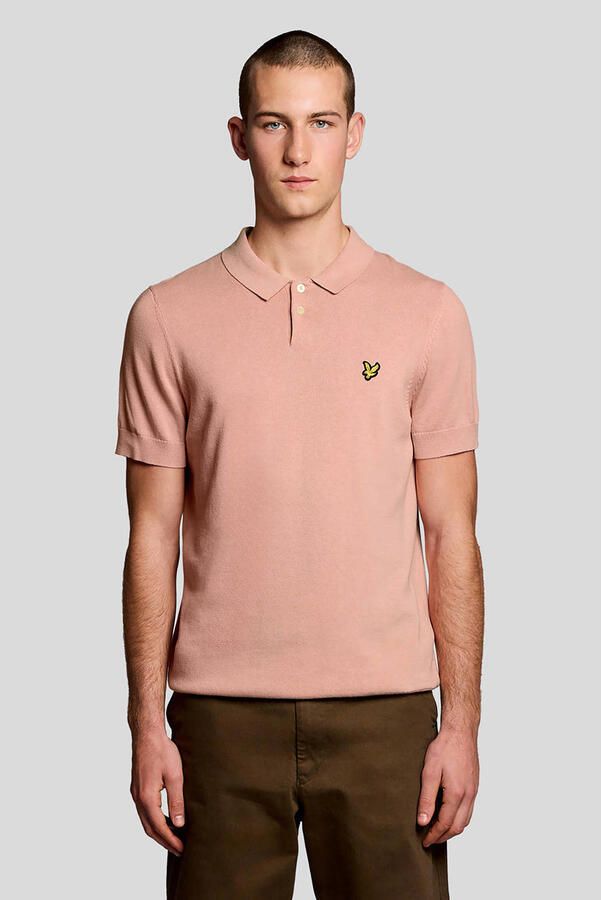 Lyle & Scott Polo Shirt Korte Mouw Lyle & Scott Katoenen gebreide polo met korte mouwen