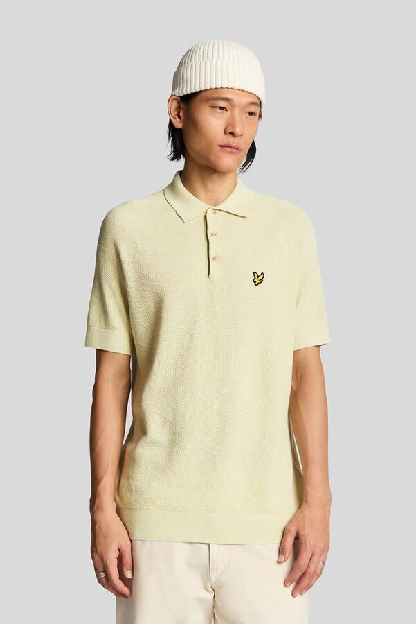 Lyle & Scott Polo Shirt Korte Mouw Lyle & Scott Gebreid poloshirt van linnenmix - Foto 3