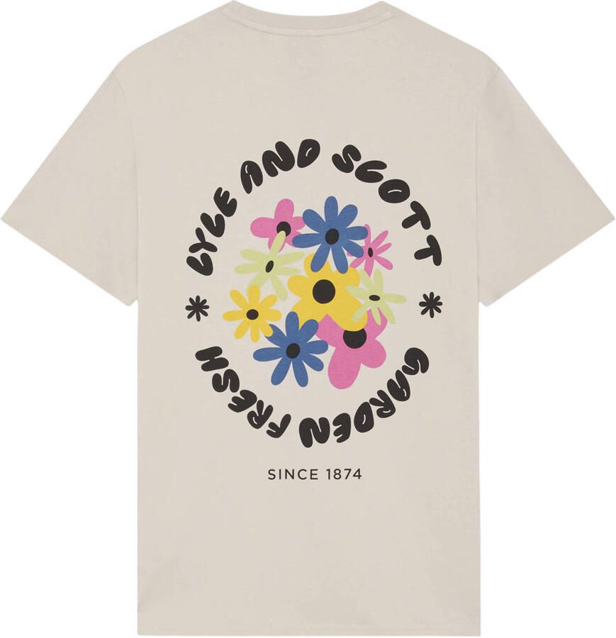Lyle & Scott regular T-shirt met backprint beige - Foto 2