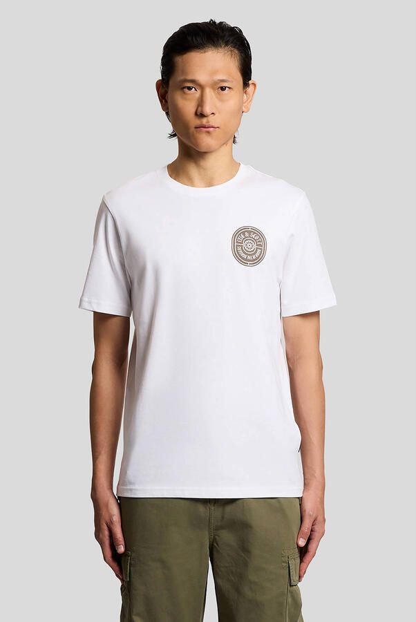 Lyle & Scott regular T-shirt met backprint wit