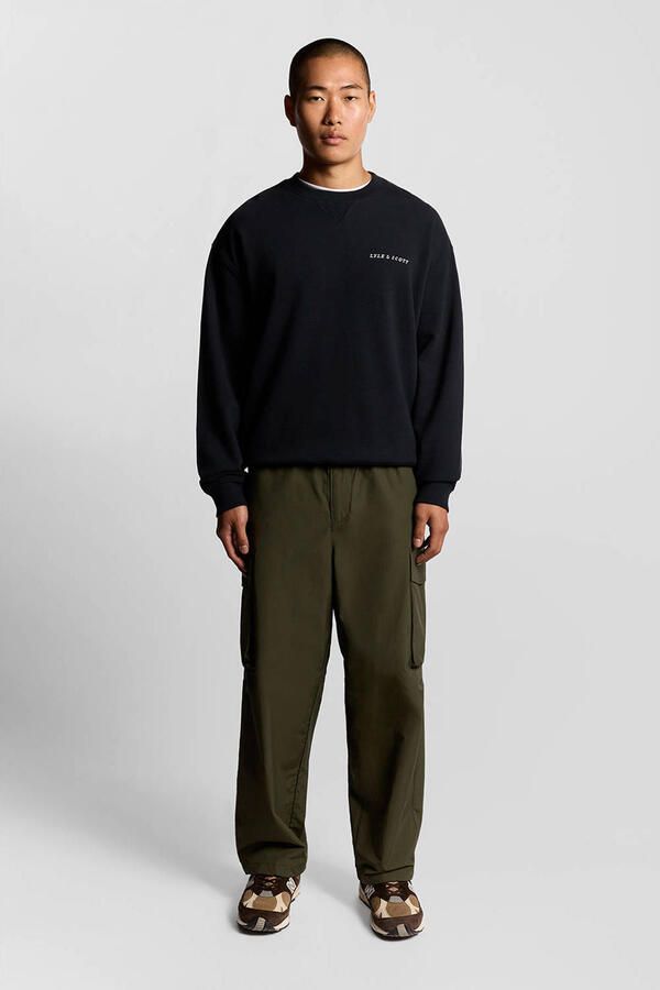 LYLE & SCOTT Heren Truien & Vesten Script Brush Back Crew Neck Sweatshirt Donkerblauw - Foto 6