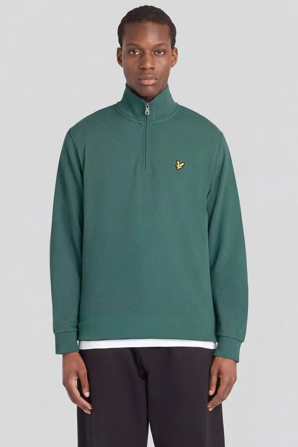 Lyle & Scott Sweater Lyle & Scott Lyle Scott Sweat Half Zip Everglade Groen