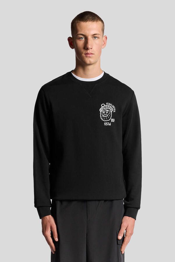 Lyle & Scott sweater met backprint zwart