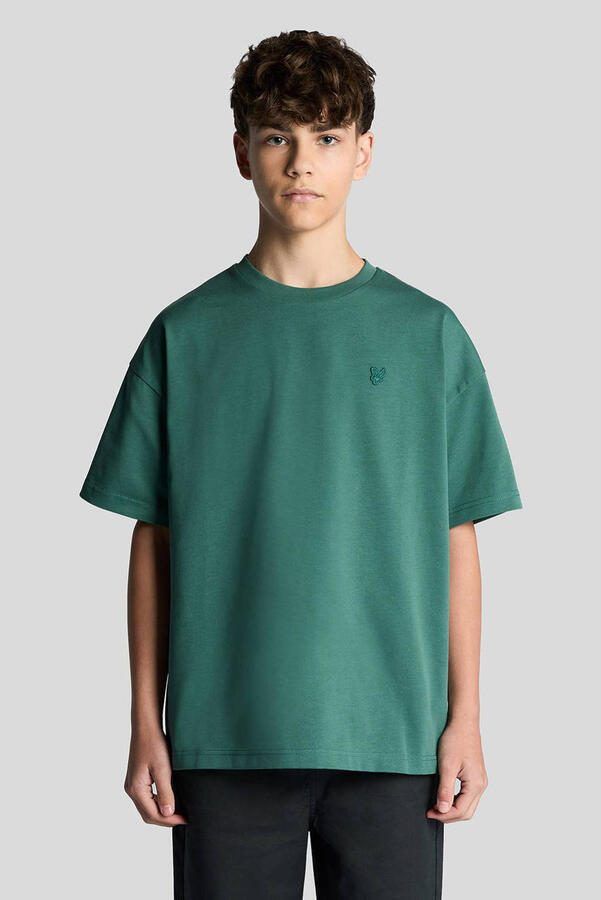 LYLE & SCOTT Polo's & T-shirts Heavy Weight Relaxed T-shirt Donkergroen - Foto 3