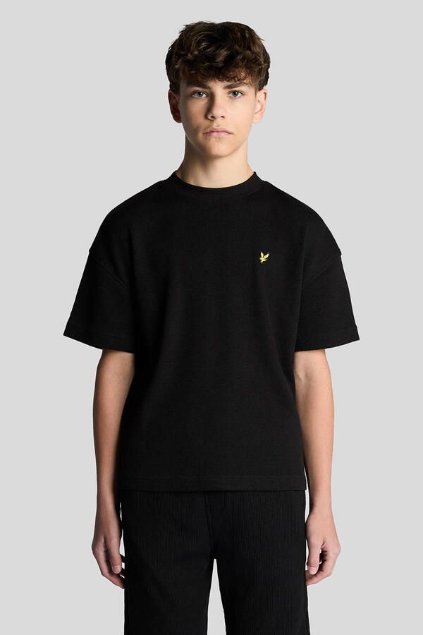 LYLE & SCOTT Jongens Polo's & T-shirts Waffle T-shirt Zwart - Foto 3