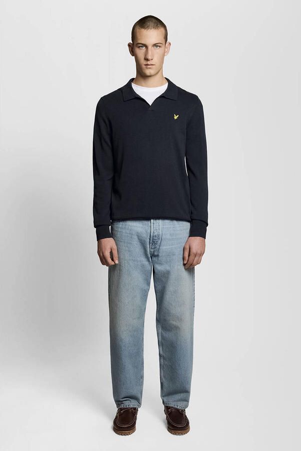 Lyle & Scott trui fijn gebreid donkerblauw - Foto 3