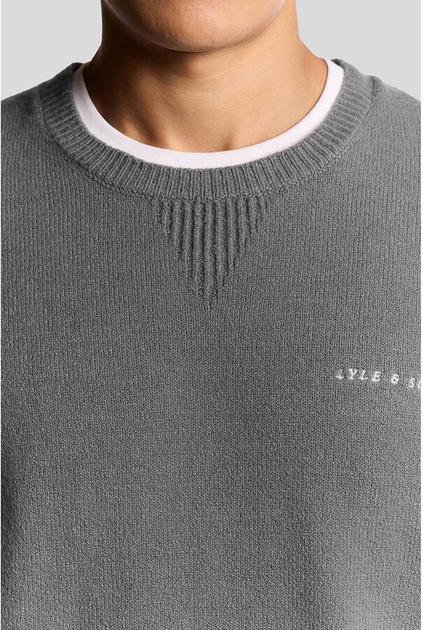 Lyle & Scott trui fijn gebreid grijs - Foto 3
