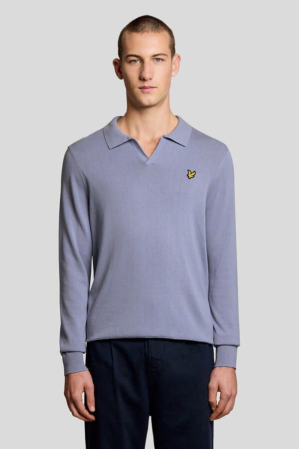 Lyle & Scott trui fijn gebreid lila
