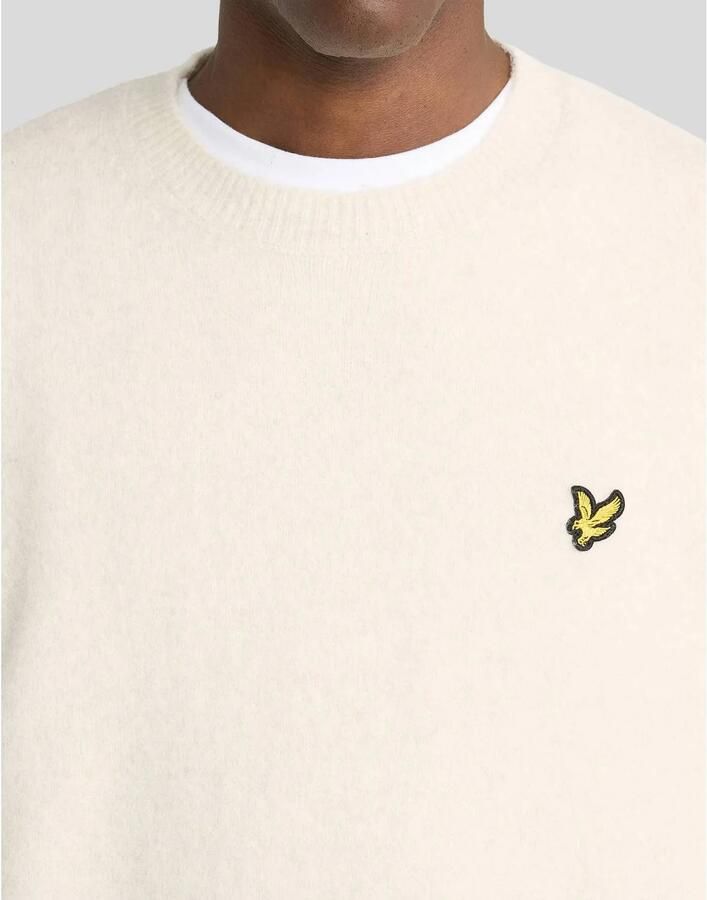 Lyle & Scott wollen relaxed fit gebreide trui ecru - Foto 2
