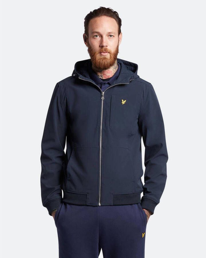 Lyle & Scott Blauwe Softshell Jas met Rits en Capuchon Blue Heren - Foto 3