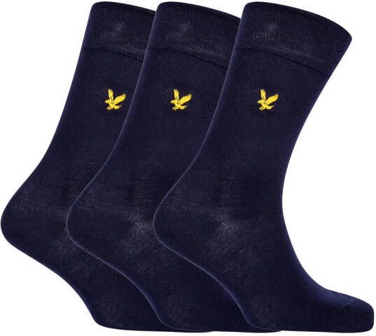 Lyle & Scott sokken Angus set van 3 donkerblauw