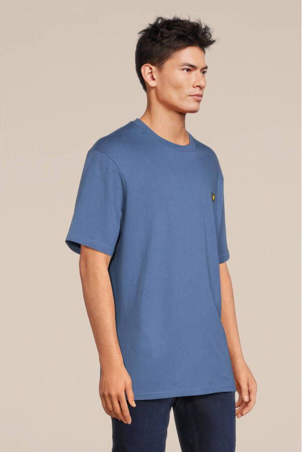 Lyle & Scott T-shirt met backprint pioneer blue