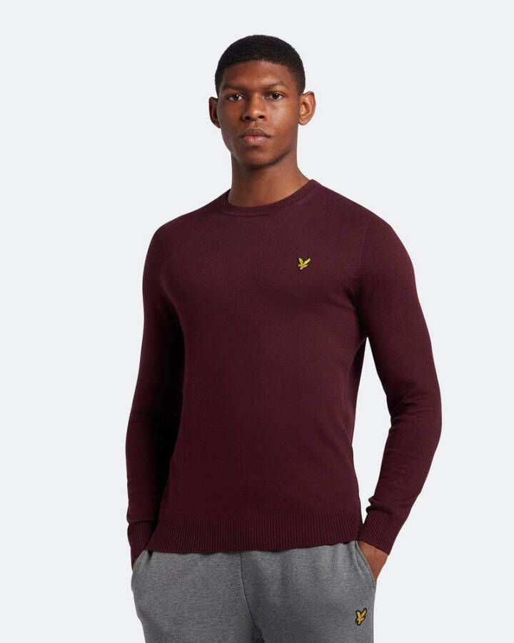 LYLE & SCOTT Heren Truien & Vesten Crew Neck Cotton Merino Jumper Bordeaux