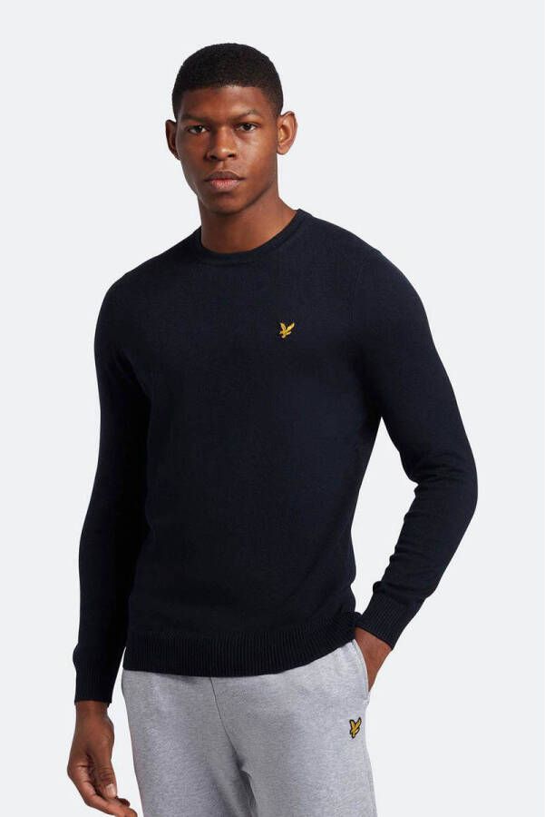 Lyle & Scott trui met wol dark navy
