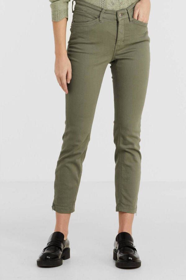 MAC Skinny Straight-Leg Cropped Jeans 5471 90 0355L Light Army Green Dames