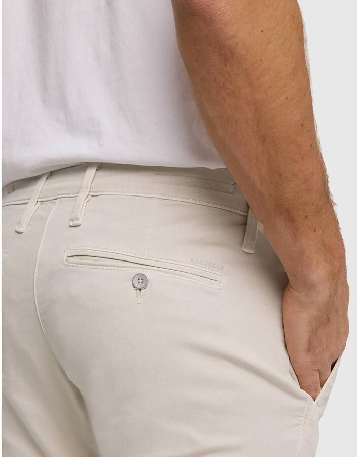 MAC Broek beige effen katoen zonder omslag - Foto 2