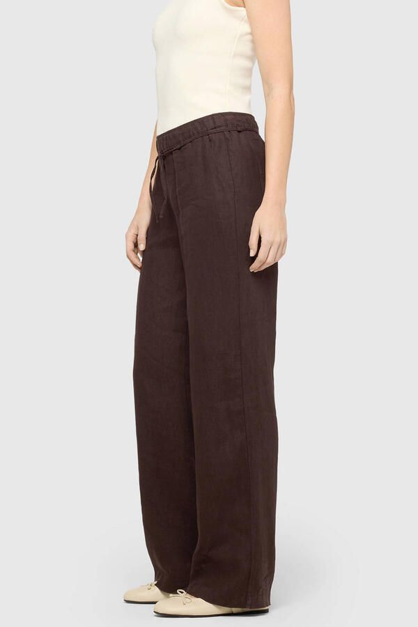 MAC Linnen broek met strikceintuur model 'Chiara' - Foto 2