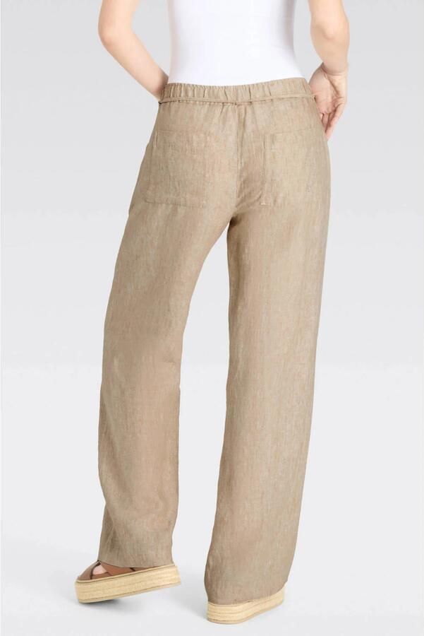 MAC Linnen broek met strikceintuur model 'Chiara'
