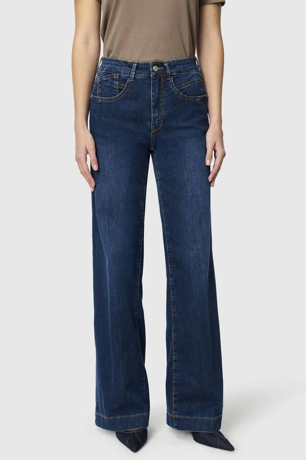 MAC high waist wide leg jeans wide leg jeans dark blue denim