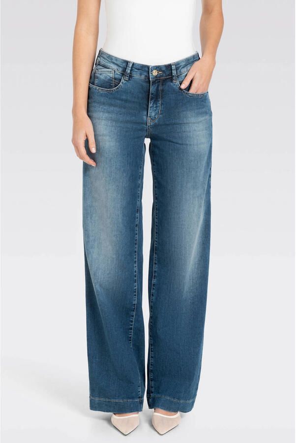 MAC high waist wide leg jeans wide leg jeans medium blue denim