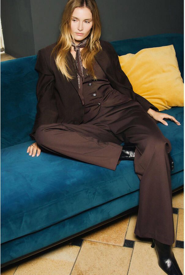 MAC Loose fit stoffen broek van viscosemix model 'Chiara' - Foto 3