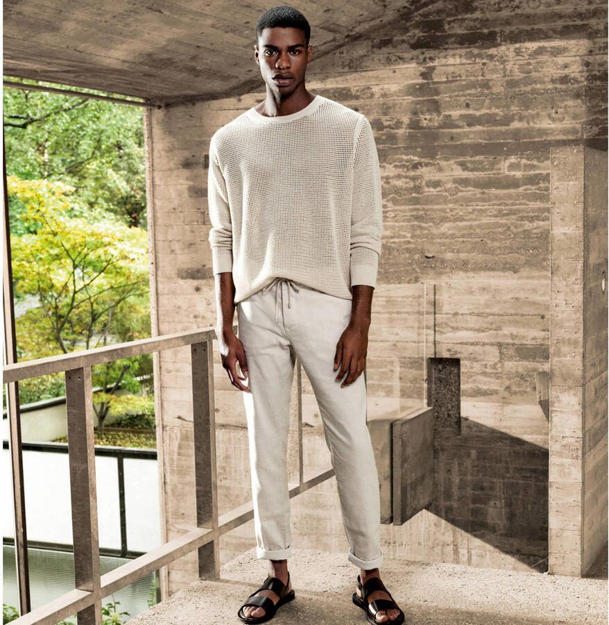 MAC Lennox Sport slim casual broek met linnen ecru - Foto 2