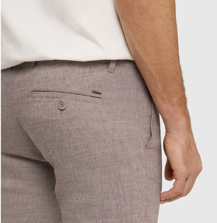 MAC Lennox Sport slim casual broek met linnen lichtbruin - Foto 2